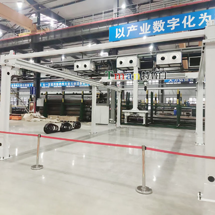 Material frame handling and palletizing truss robot